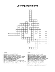 Cooking Ingredients crossword puzzle