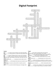 Digital Footprint crossword puzzle