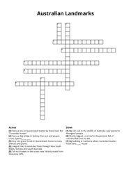 Australian Landmarks crossword puzzle