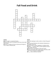 Fall Food and Drink crossword puzzle
