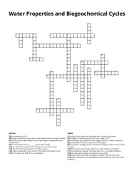 Water Properties and Biogeochemical Cycles crossword puzzle