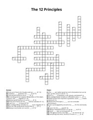 The 12 Principles crossword puzzle