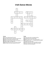 Irish Dance Moves crossword puzzle