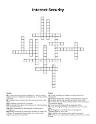 Internet Security Crossword Puzzle