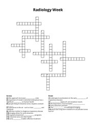 Radiology Week crossword puzzle