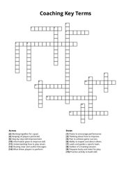 Coaching Key Terms Crossword Puzzle