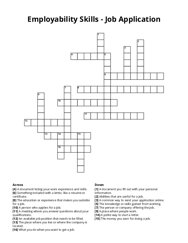 Employability Skills - Job Application Crossword Puzzle