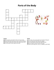 Parts of the Body crossword puzzle