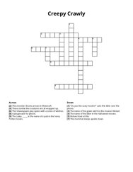 Creepy Crawly Crossword Puzzle