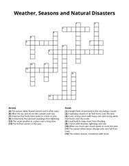 Weather, Seasons and Natural Disasters crossword puzzle