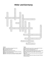 Hitler and Germany crossword puzzle