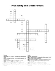 Probability and Measurement crossword puzzle