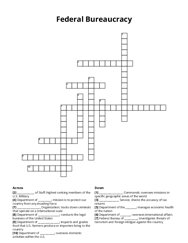 Federal Bureaucracy crossword puzzle