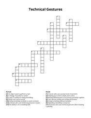 Technical Gestures crossword puzzle