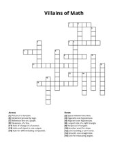 Villains of Math crossword puzzle