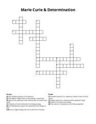 Marie Curie & Determination crossword puzzle