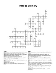 Intro to Culinary crossword puzzle