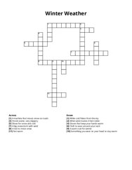 Winter Weather crossword puzzle