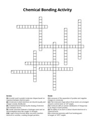 Chemical Bonding Activity crossword puzzle