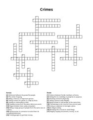 Crimes crossword puzzle