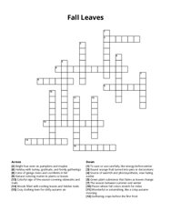 Fall Leaves crossword puzzle