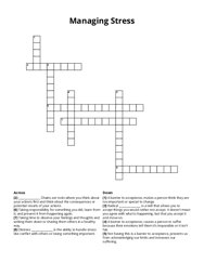 Managing Stress crossword puzzle