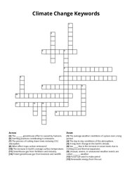 Climate Change Keywords crossword puzzle