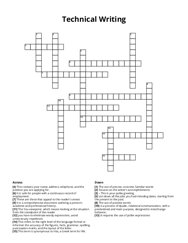 Technical Writing crossword puzzle
