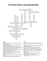 Forensic Chem: Learning Activity crossword puzzle