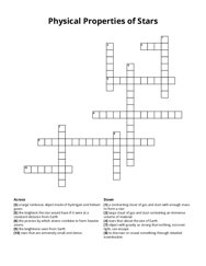 Physical Properties of Stars crossword puzzle