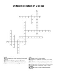Endocrine System in Disease crossword puzzle