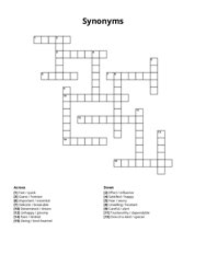Synonyms crossword puzzle