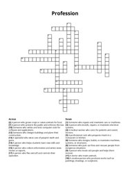 Profession crossword puzzle