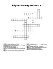 Pilgrims Coming to America crossword puzzle
