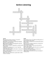 Active Listening crossword puzzle