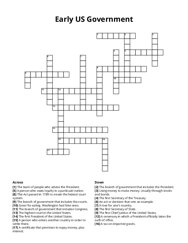 Early US Government crossword puzzle