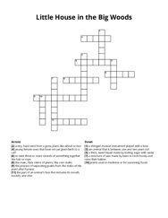 Little House in the Big Woods crossword puzzle