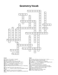 Geometry Vocab crossword puzzle