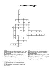 Christmas Magic crossword puzzle