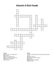Vitamin E Rich Foods crossword puzzle