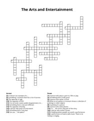 The Arts and Entertainment crossword puzzle