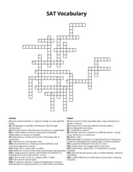 SAT Vocabulary crossword puzzle