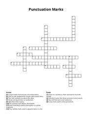 Punctuation Marks crossword puzzle