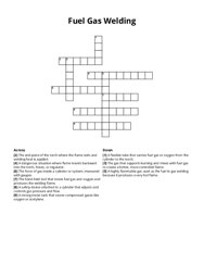 Fuel Gas Welding crossword puzzle