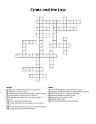 Crime and the Law crossword puzzle