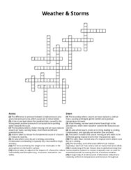 Weather & Storms crossword puzzle