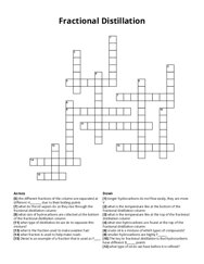 Fractional Distillation crossword puzzle