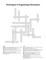 Techniques in Organizing Information crossword puzzle
