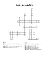 Angle Vocabulary crossword puzzle