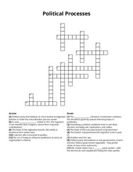 Political Processes crossword puzzle